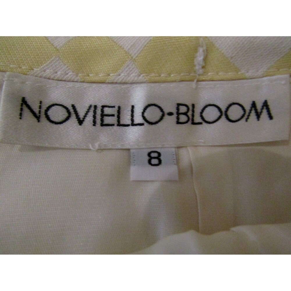 NWOT Noviello Bloom Skirt 8 Yellow Check Quiet Luxury Mod Preppy Side Slit - Picture 6 of 7